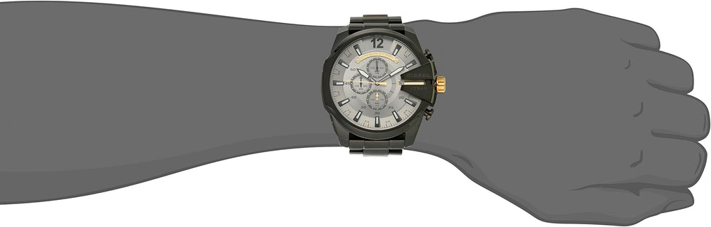 Diesel DZ4479 Mega Chief Chronograph Men's Watch – Grey Dial & Black Steel Strap