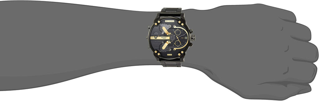 Diesel DZ7435 Mr. Daddy 2.0 Chronograph Men's Watch – Black Dial & Black Stainless Steel Strap
