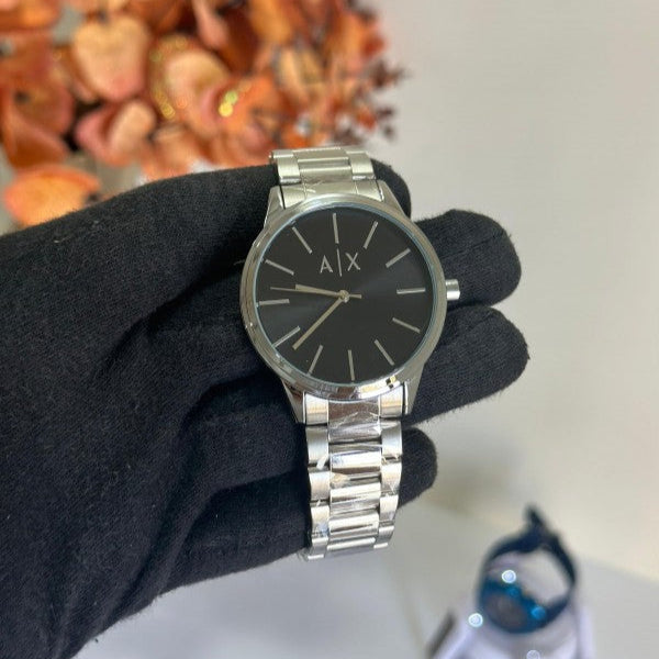 Armani Exchange Cayde AX2700 Men's Analog Watch – Black Dial with Silver Stainless Steel Bracelet