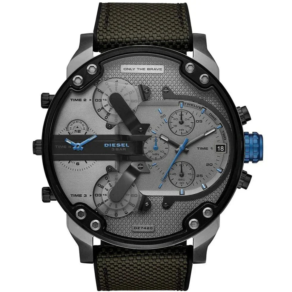 Diesel DZ7420 Mr. Daddy 2.0 Chronograph Men's Watch – Grey Dial & Black Nylon Strap