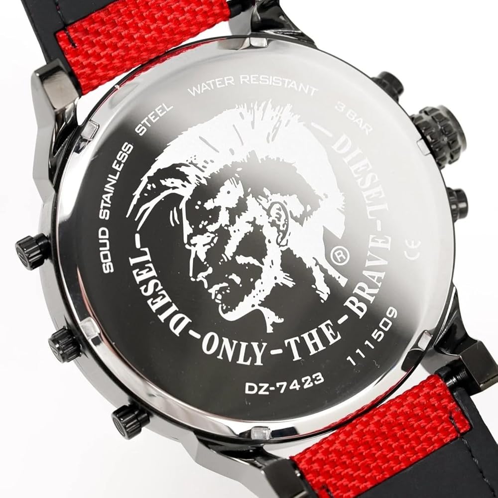 Diesel DZ7423 Mr. Daddy 2.0 Chronograph Men's Watch – Grey Dial & Red Rubber Strap