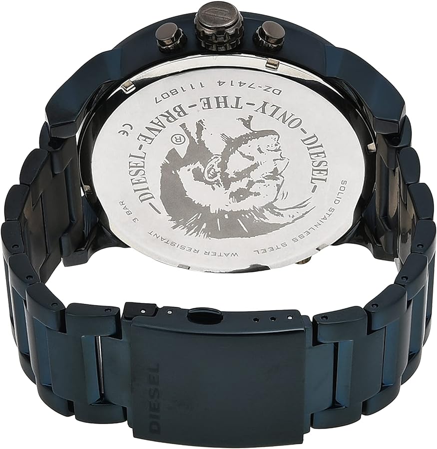 Diesel DZ7414 Daddy 2.0 Chronograph Men's Watch – Grey Dial & Blue Stainless Steel Strap