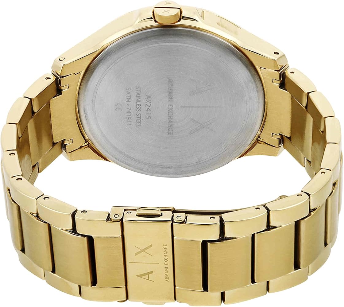 Armani Exchange Hampton AX2415 Men's Chronograph – Gold Dial with Matching Gold-Tone Stainless Steel Bracelet