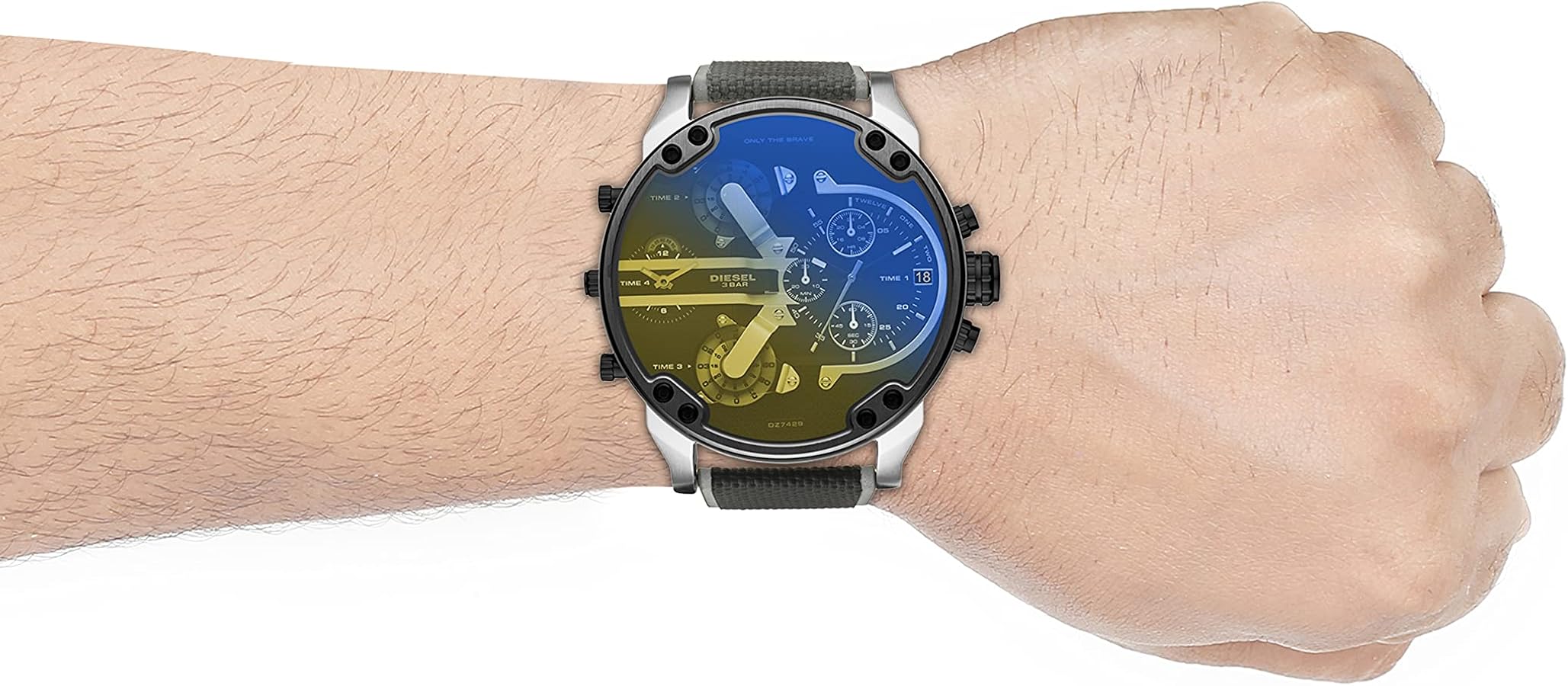 Diesel DZ7429 Mr. Daddy 2.0 Chronograph Men's Watch – Black Dial & Grey Nylon Strap