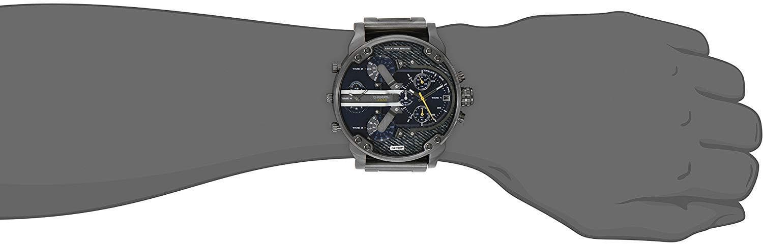 Diesel DZ7331 Big Daddy 2.0 Chronograph Men's Watch – Blue Dial & Grey Stainless Steel Strap