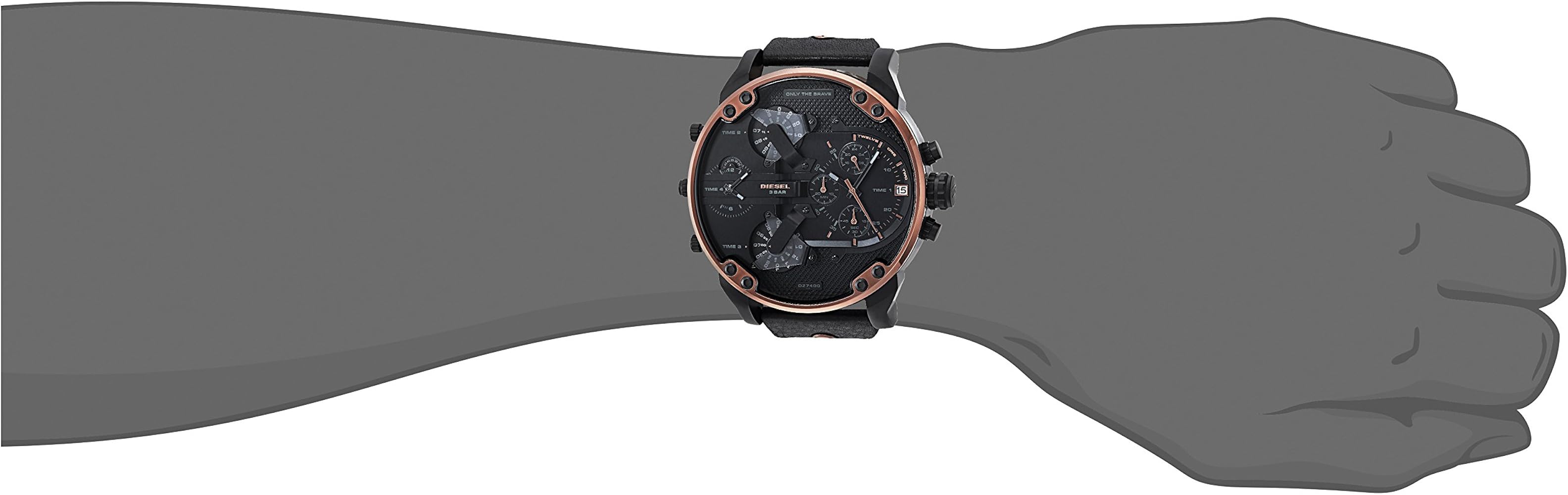 Diesel DZ7400 Mr. Daddy 2.0 Chronograph Men's Watch – Black Dial & Black Stainless Steel Strap
