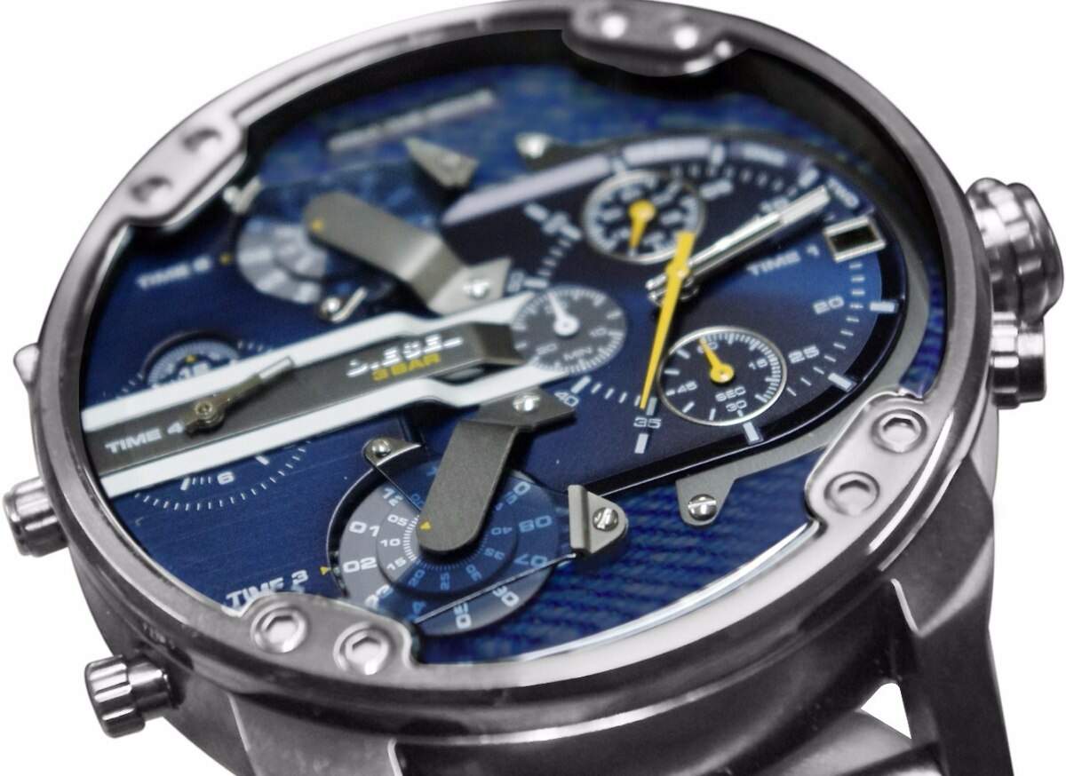 Diesel DZ7331 Big Daddy 2.0 Chronograph Men's Watch – Blue Dial & Grey Stainless Steel Strap