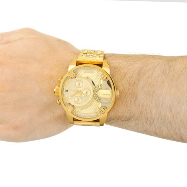 Diesel DZ7287 Big Daddy Analog Men's Watch – Gold Dial & Gold Stainless Steel Strap