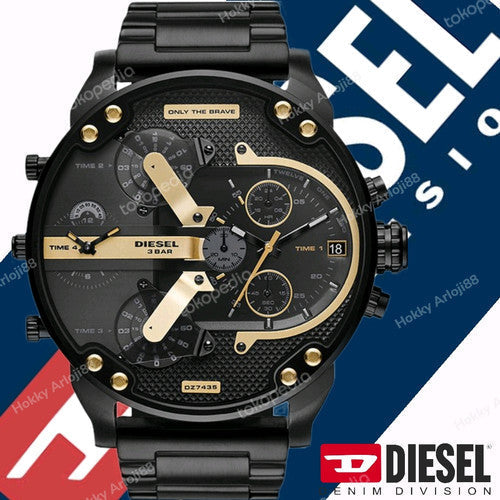 Diesel DZ7435 Mr. Daddy 2.0 Chronograph Men's Watch – Black Dial & Black Stainless Steel Strap