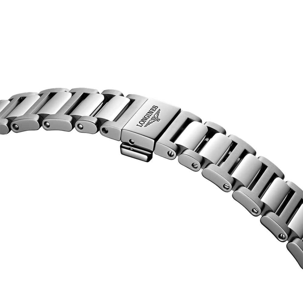 longines Conquest 34mm - White, Mother-of-Pearl w/ Diamonds on Bracelet