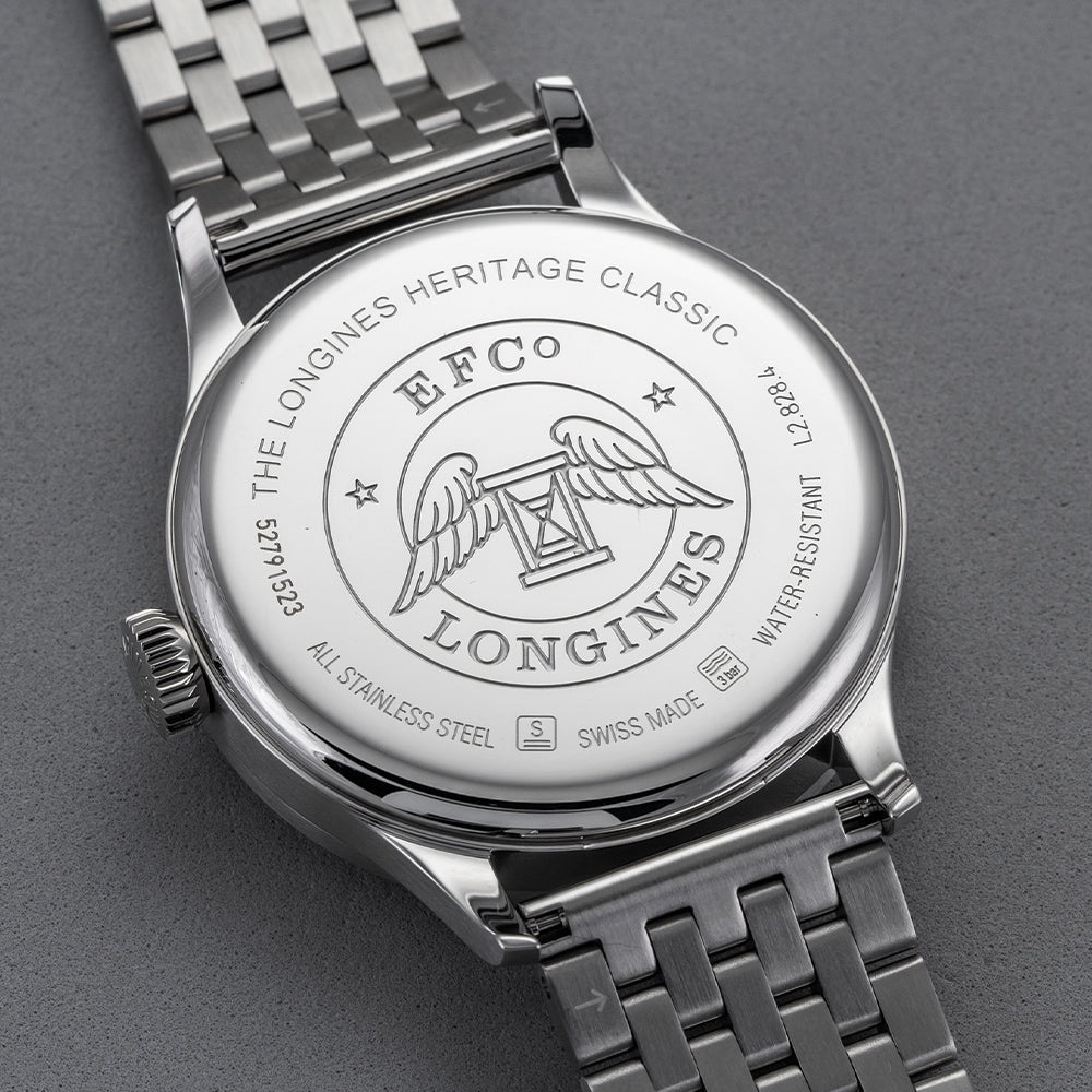longines Heritage Classic Sector Dial 38.5mm - Black on Bracelet