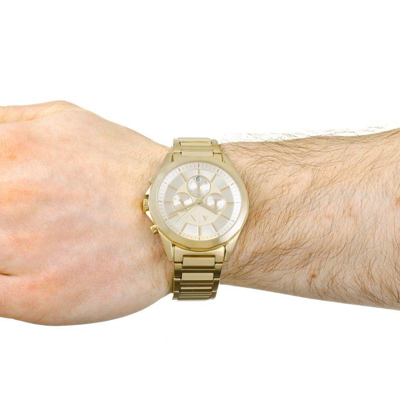Armani Exchange Drexler AX2602 Men's Chronograph Watch – Gold Dial with Gold Stainless Steel Strap