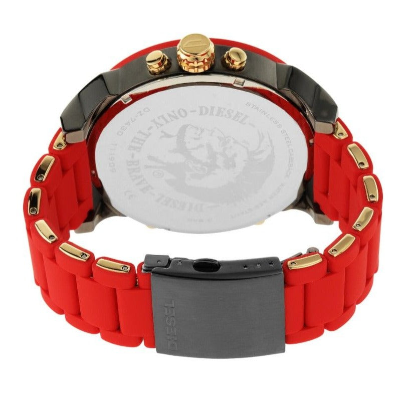 Diesel DZ7430 Mr. Daddy 2.0 Chronograph Men's Watch – Grey Dial & Red Rubber Strap