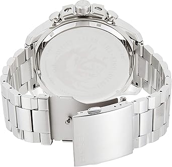 Diesel DZ4477 Mega Chief Chronograph Men's Watch – White Dial & Silver Stainless Steel Strap