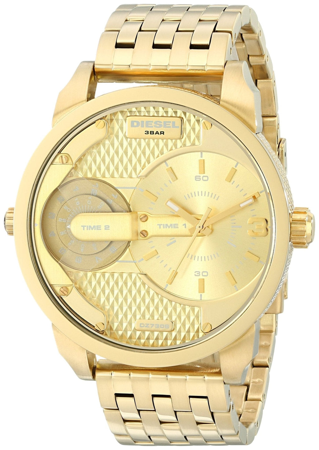 Diesel DZ7306 Mini Daddy Chronograph Men's Watch – Gold Dial & Gold Stainless Steel Strap