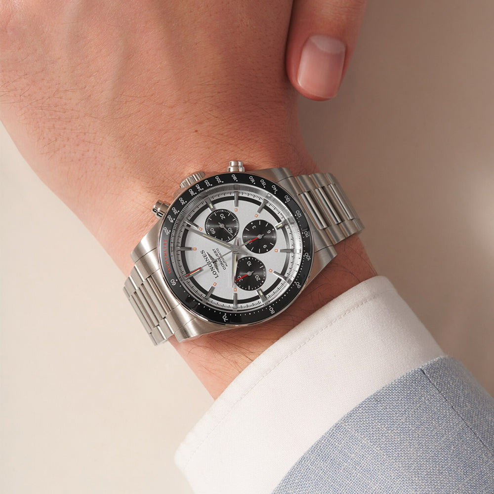 longines Conquest Automatic Chronograph 42mm - Silver on Bracelet