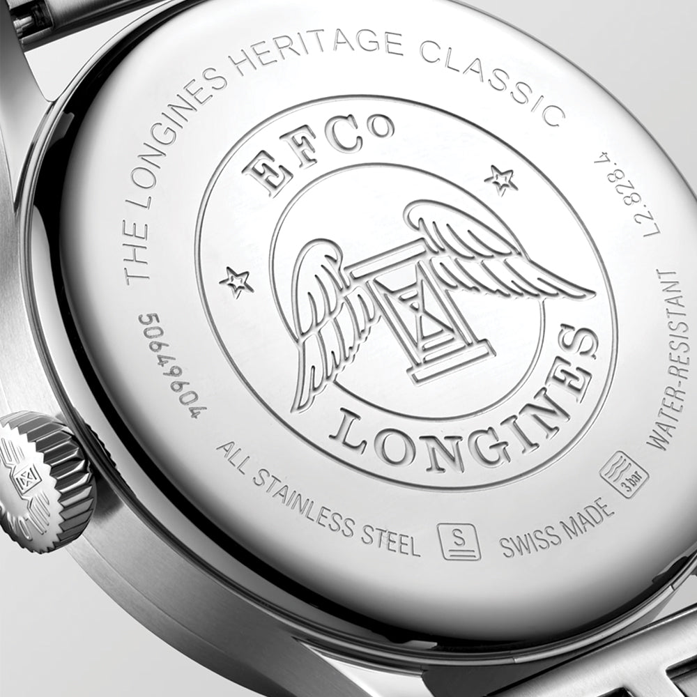 longines Heritage Classic Sector Dial 38.5mm - Black on Bracelet