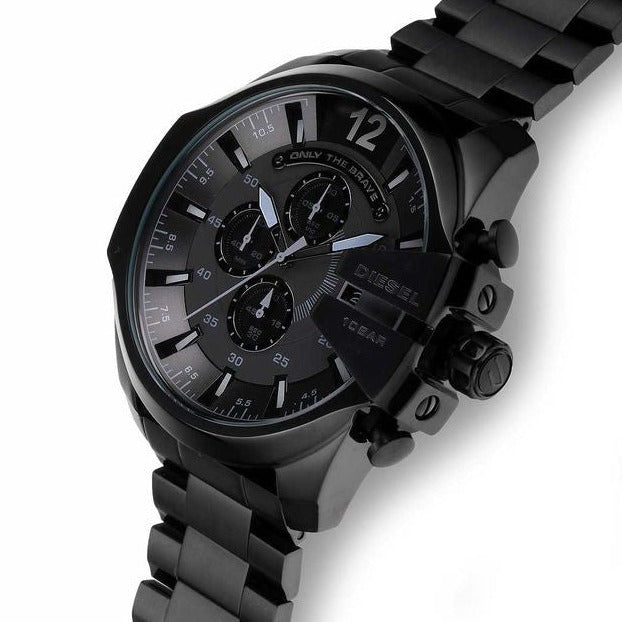 Diesel DZ4355 Mega Chief Chronograph Men's Watch – Black Dial & Black Stainless Steel Strap