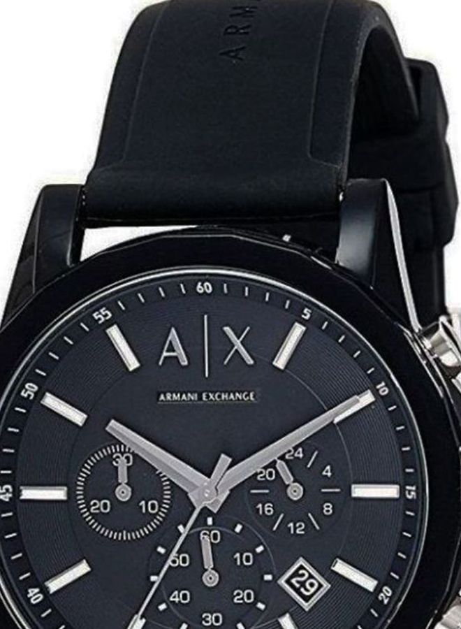 Armani Exchange Outerbanks AX1326 Men's Chronograph Watch – Black Dial with Black Silicone Strap