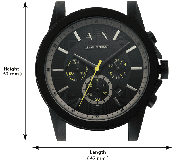 Armani Exchange Outerbanks AX1343 Men's Chronograph Watch – Black Dial with Black Silicone Strap