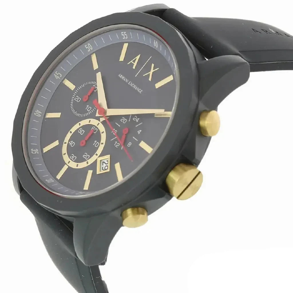 Armani Exchange Outerbanks AX1335 Men's Chronograph Watch – Blue Dial with Blue Silicone Strap