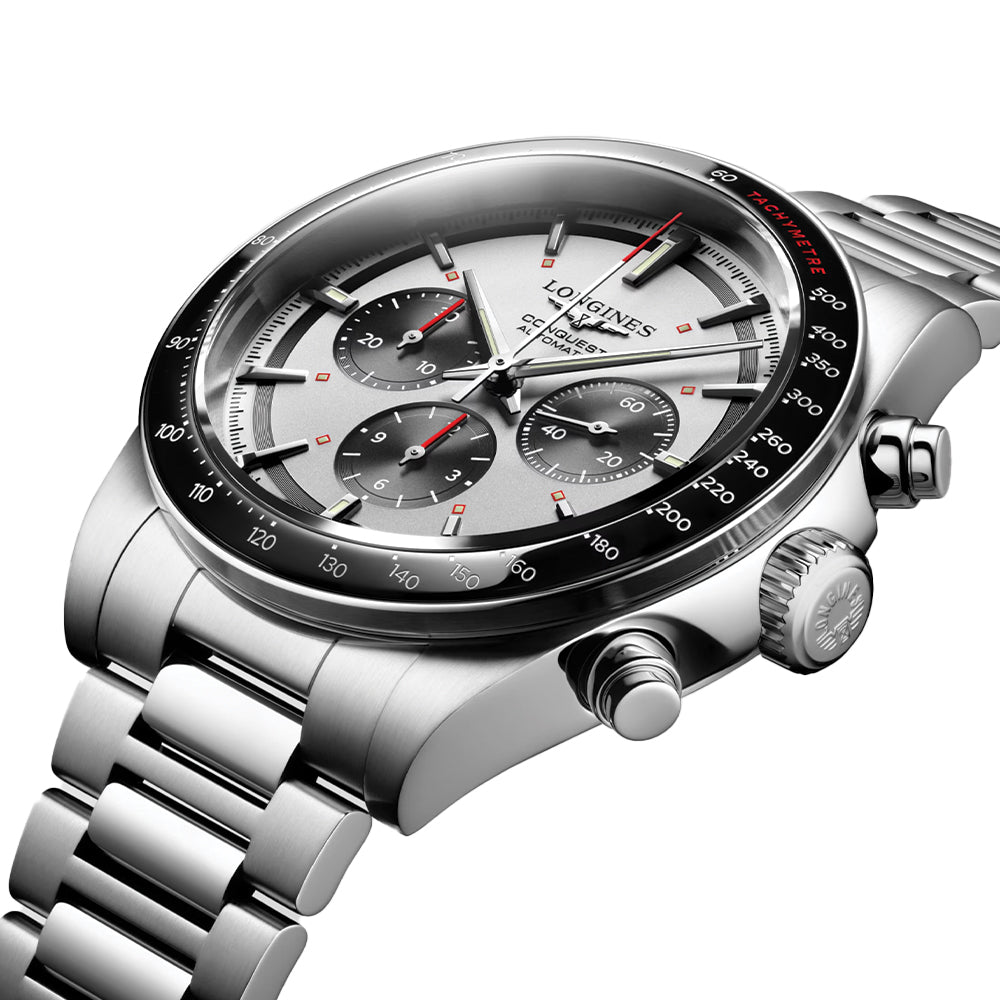 longines Conquest Automatic Chronograph 42mm - Silver on Bracelet