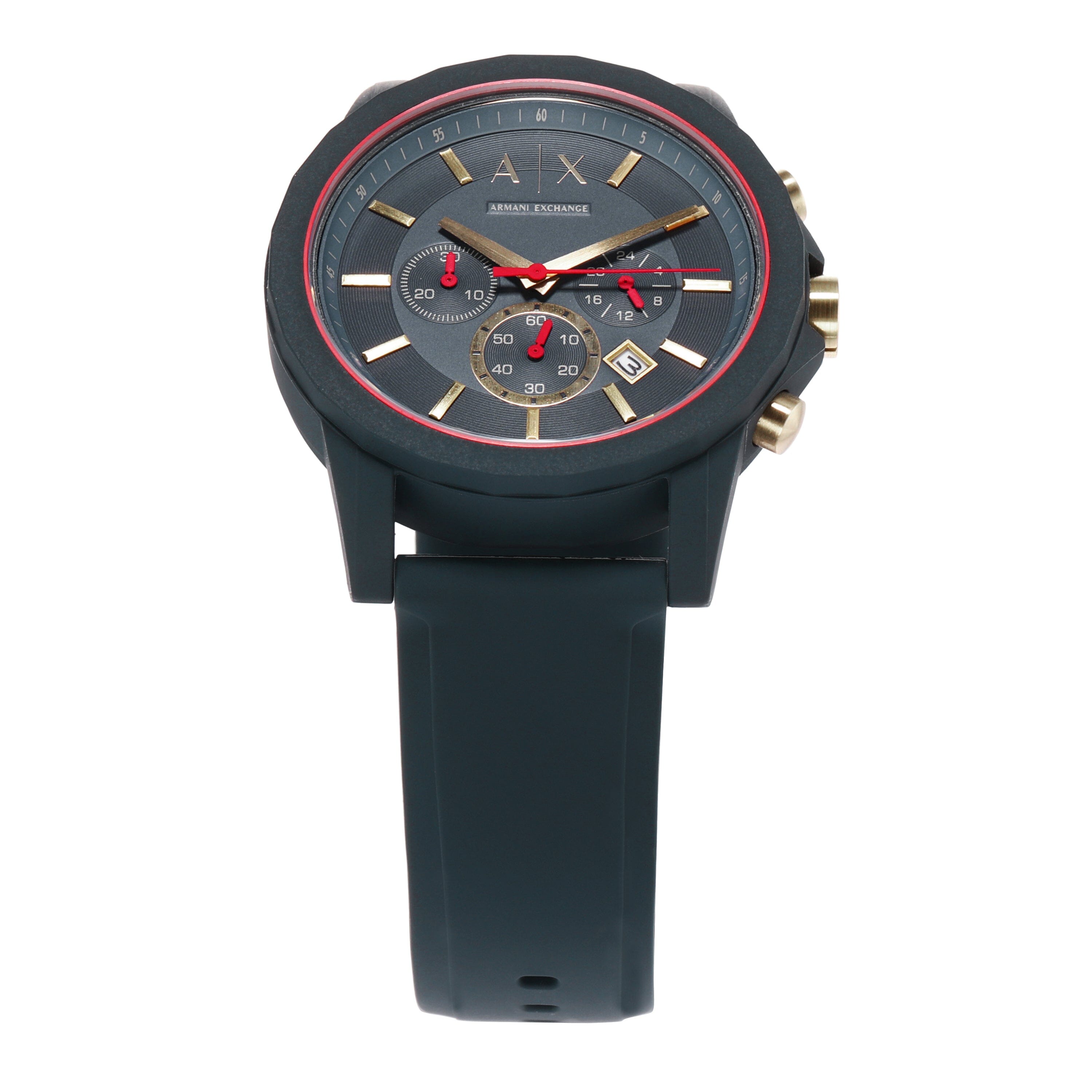 Armani Exchange Outerbanks AX1335 Men's Chronograph Watch – Blue Dial with Blue Silicone Strap