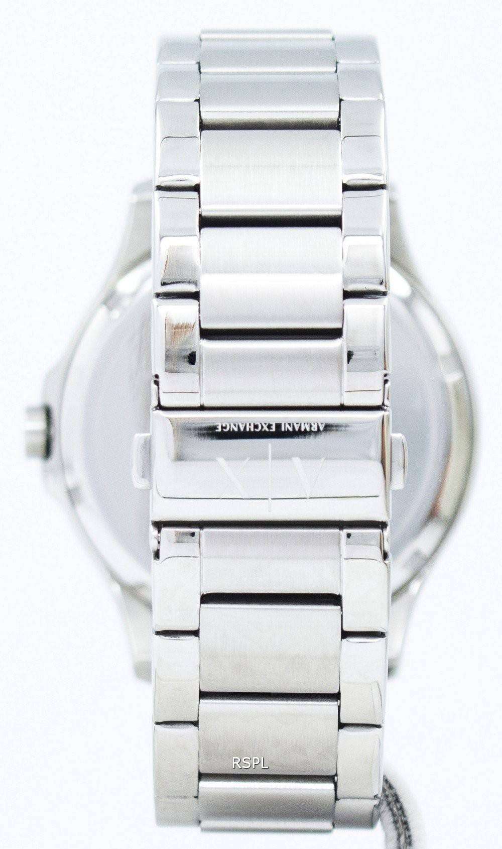 Armani Exchange Hampton AX2103 Men's Chronograph Watch – Black Dial with Silver-Tone Stainless Steel Strap