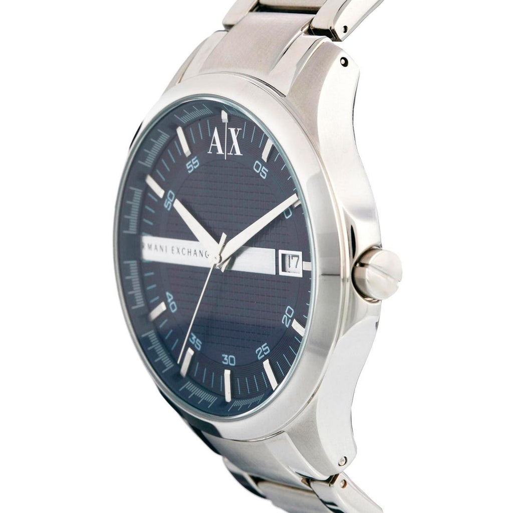 Armani Exchange Hampton AX2132 Men's Chronograph – Blue Dial with Silver Stainless Steel Bracelet
