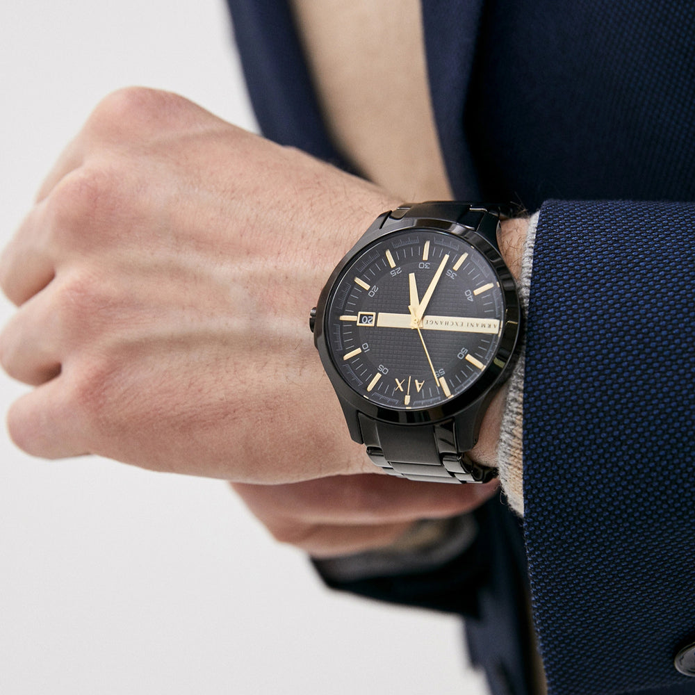 Armani Exchange Hampton AX2413 Men's Chronograph – Black Dial with Black Stainless Steel Strap