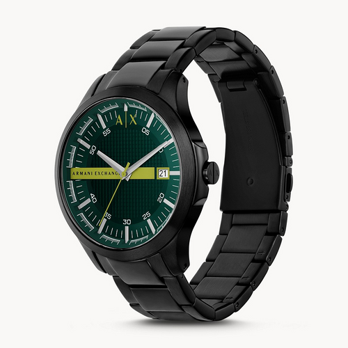 Armani Exchange Hampton AX2407 Men's Watch – Sleek Black Dial with Black Stainless Steel Bracelet