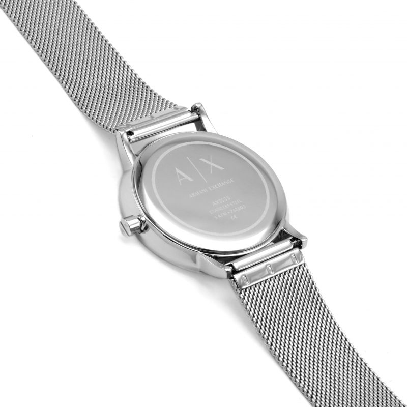 Armani Exchange Cayde AX2714 Men's Chronograph – Black Dial with Silver Mesh Stainless Steel Strap