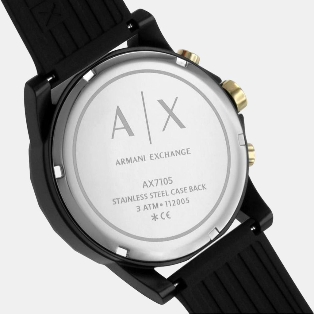 Armani Exchange Outerbanks AX7105 Men's Chronograph Watch – Black Dial with Black Stainless Steel Strap