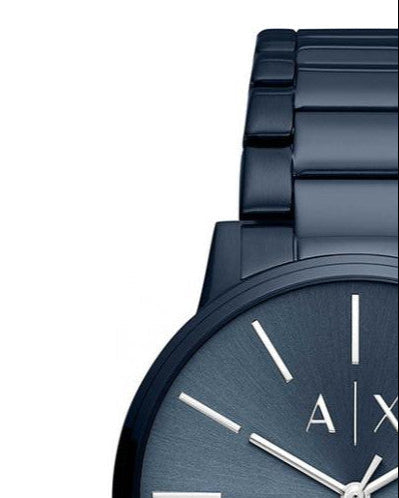 Armani Exchange Cayde AX2702 Men's Analog Watch – Blue Dial with Matching Blue Stainless Steel Strap
