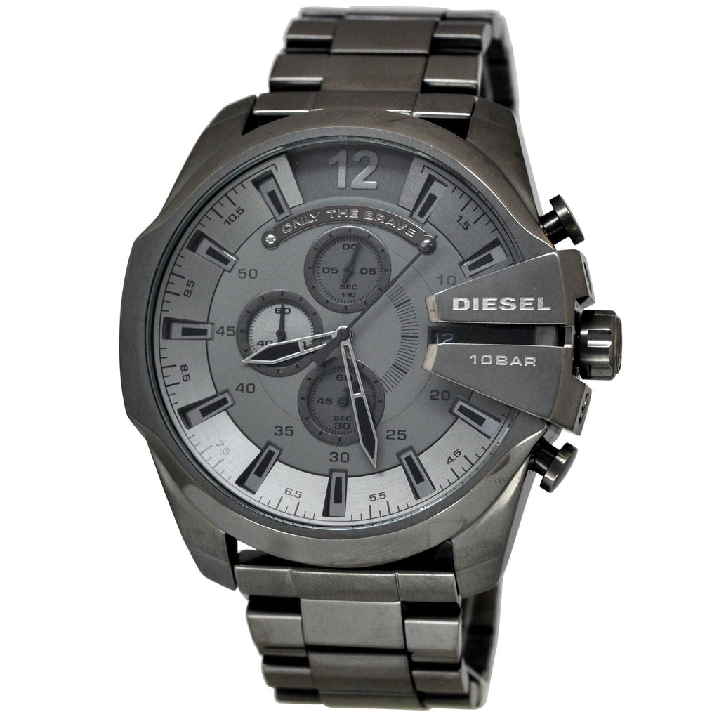 Diesel DZ4282 Mega Chief Chronograph Men's Watch – Grey Dial & Grey Stainless Steel Strap