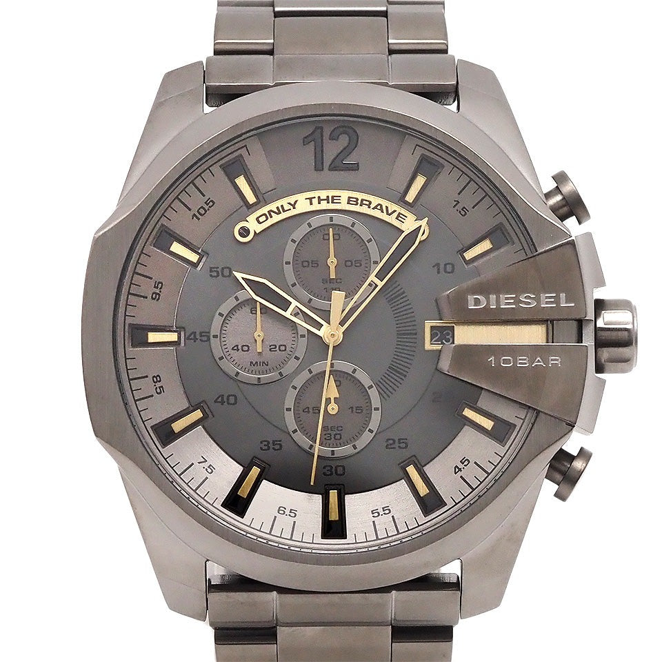 Diesel DZ4466 Mega Chief Chronograph Men's Watch – Grey Dial & Grey Stainless Steel Strap