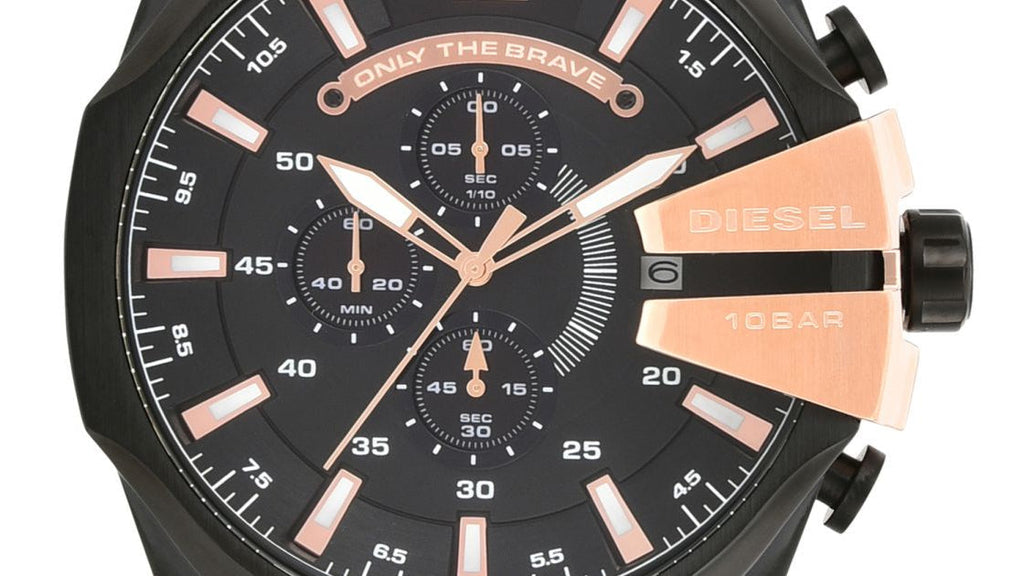 Diesel DZ4309 Mega Chief Chronograph Men's Watch – Black Dial & Black Stainless Steel Strap