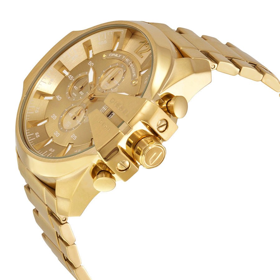 Diesel DZ7287 Big Daddy Analog Men's Watch – Gold Dial & Gold Stainless Steel Strap