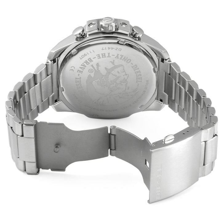 Diesel DZ4417 Mega Chief Chronograph Men's Watch – Blue Dial & Silver Stainless Steel Strap