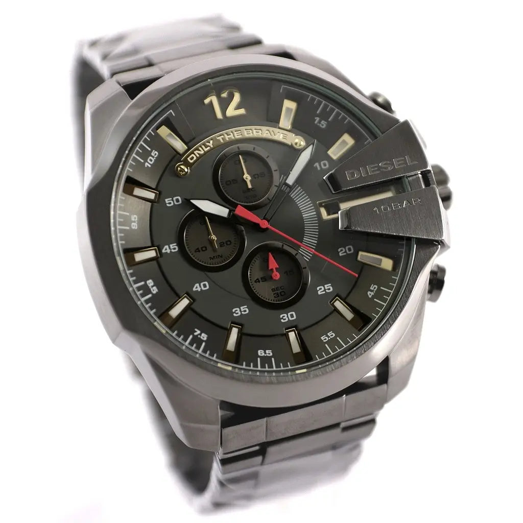 Diesel DZ4479 Mega Chief Chronograph Men's Watch – Grey Dial & Black Stainless Steel Strap