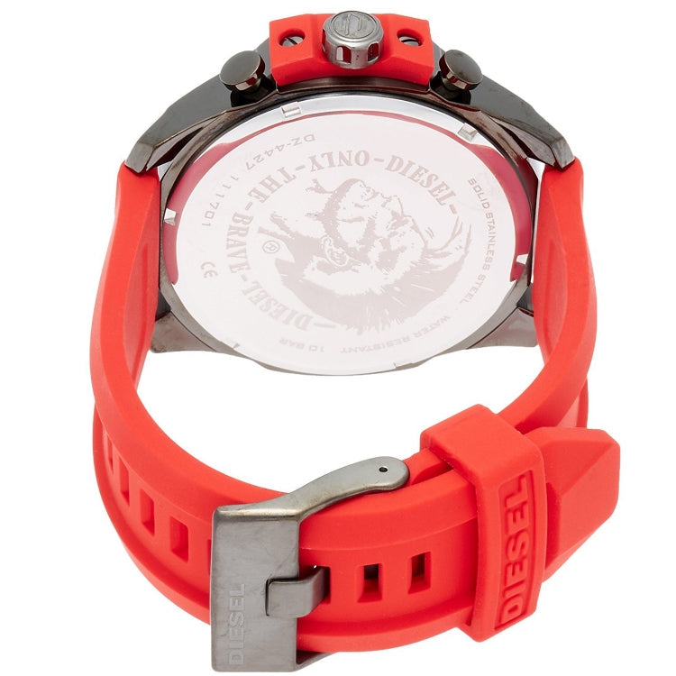 Diesel DZ4427 Mega Chief Chronograph Men's Watch – Black Dial & Red Silicone Strap