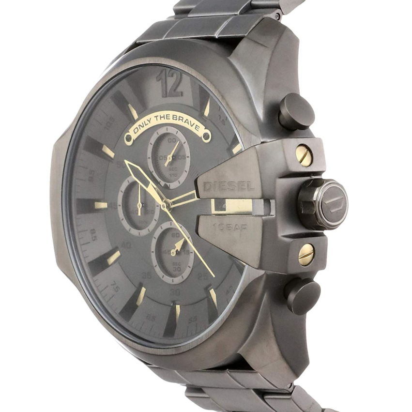 Diesel DZ4466 Mega Chief Chronograph Men's Watch – Grey Dial & Grey Stainless Steel Strap