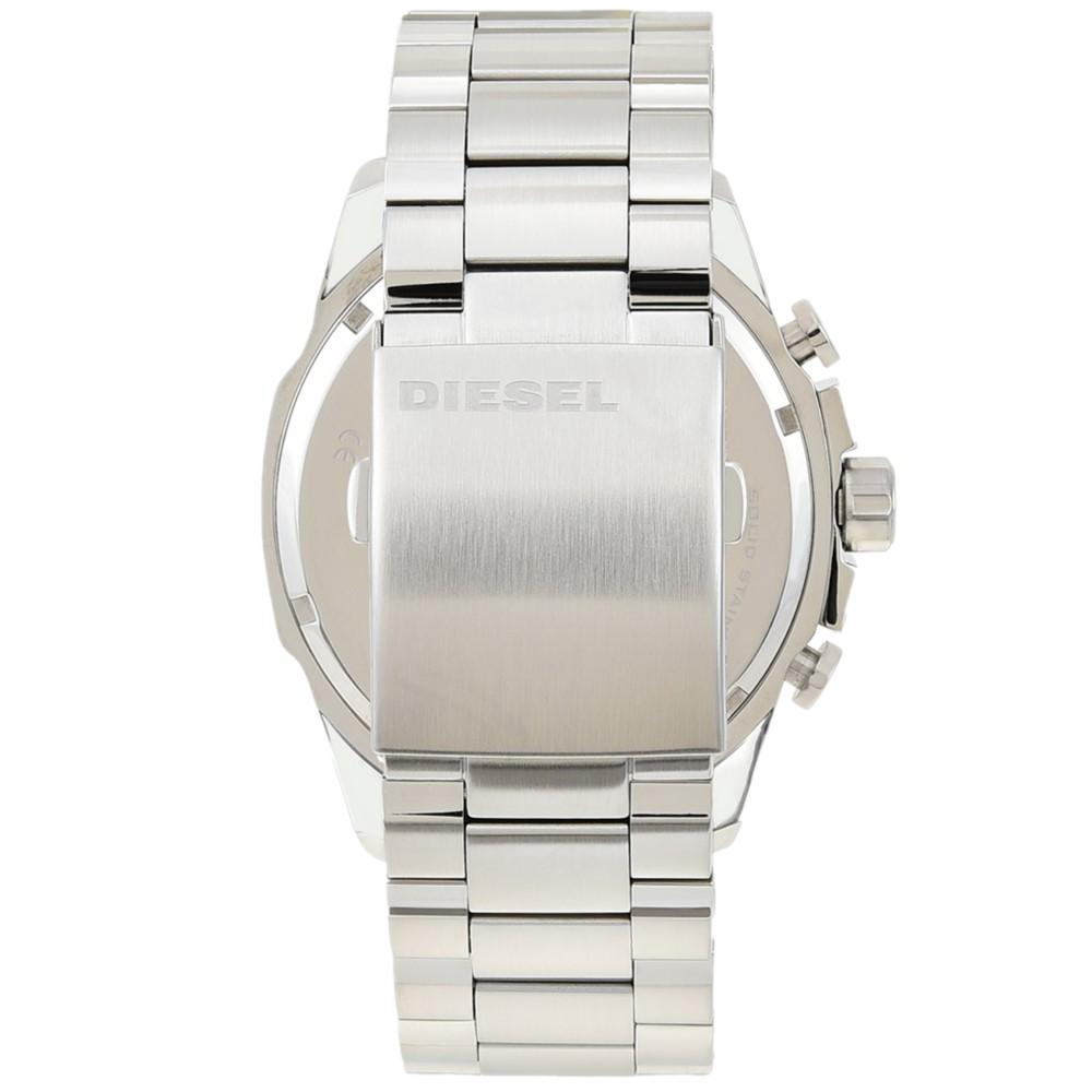Diesel DZ4477 Mega Chief Chronograph Men's Watch – White Dial & Silver Stainless Steel Strap