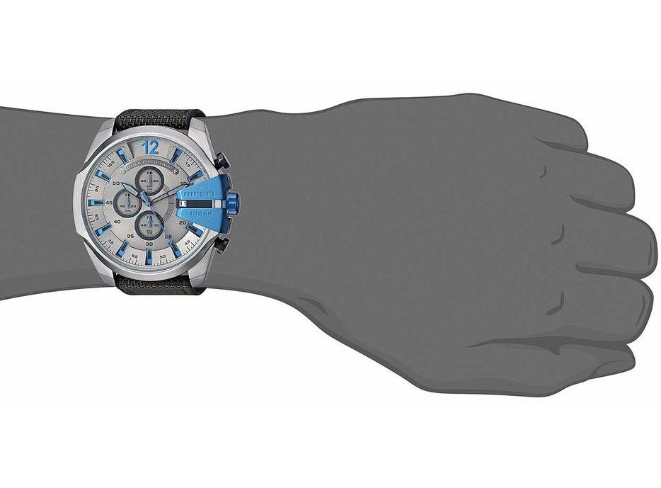 Diesel DZ4500 Mega Chief Chronograph Men's Watch – Black Dial & Black Nylon Strap
