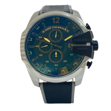 Diesel DZ4523 Mega Chief Chronograph Men's Watch – Black Dial & Grey Nylon Strap