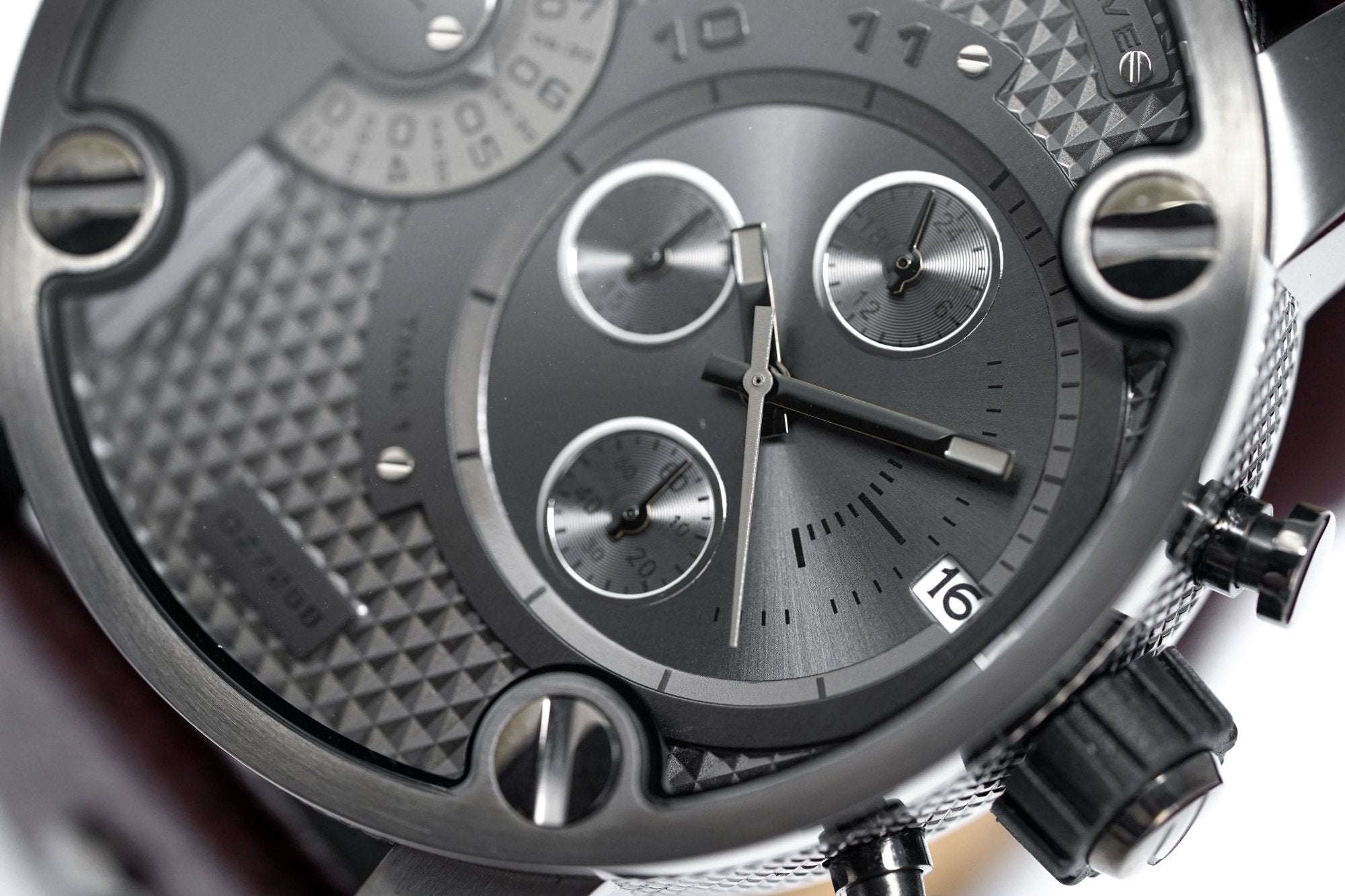 Diesel DZ7263 Little Daddy Dual Time Chronograph Men's Watch – Grey Dial & Stainless Steel Strap