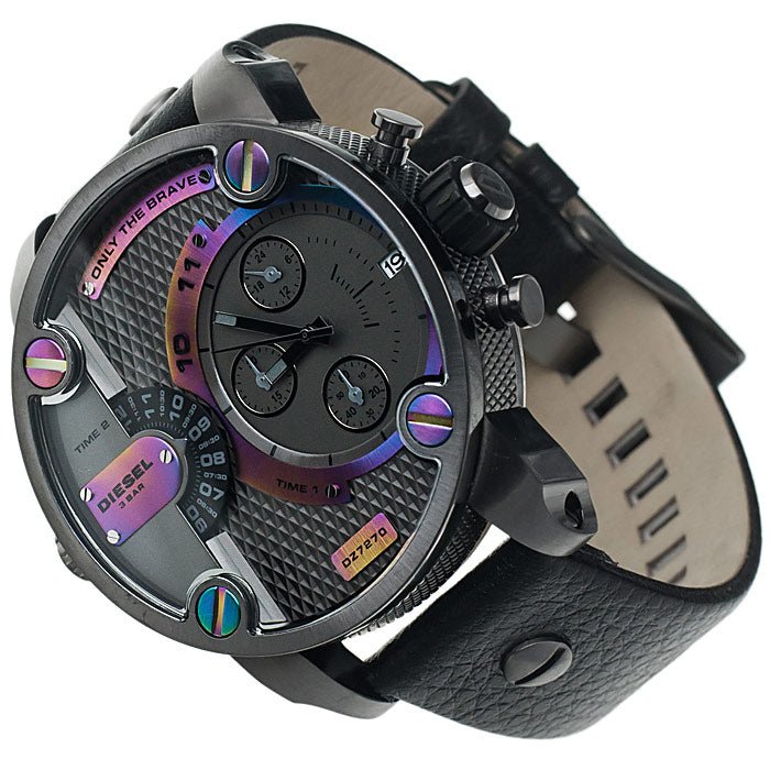 Diesel DZ7270 Badass Chronograph Men's Watch – Anthracite Dial & Black Leather Strap
