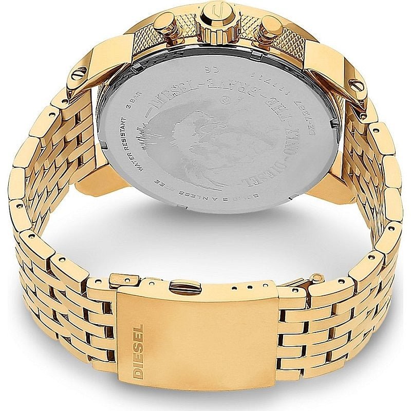 Diesel DZ7287 Big Daddy Analog Men's Watch – Gold Dial & Gold Stainless Steel Strap