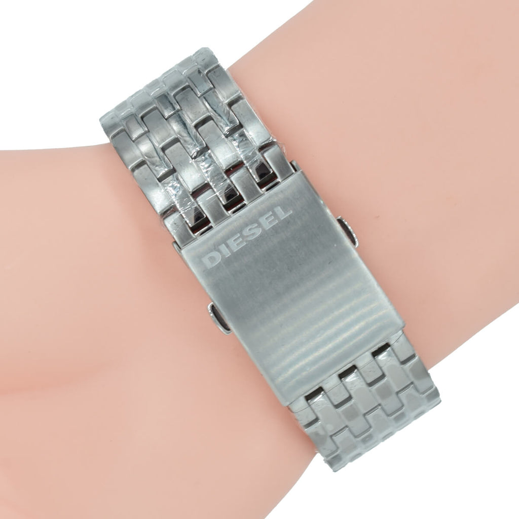 Diesel DZ7305 Mini Daddy Dual Time Men's Watch – Silver Dial & Stainless Steel Strap