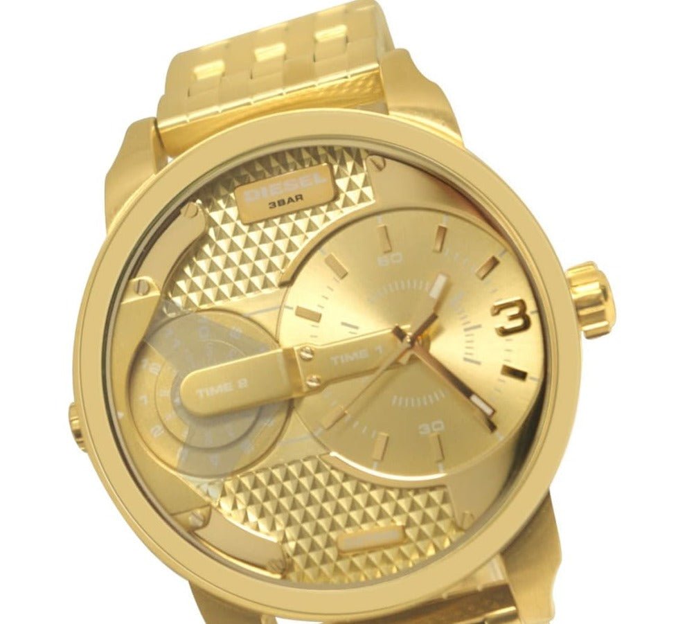 Diesel DZ7306 Mini Daddy Chronograph Men's Watch – Gold Dial & Gold Stainless Steel Strap